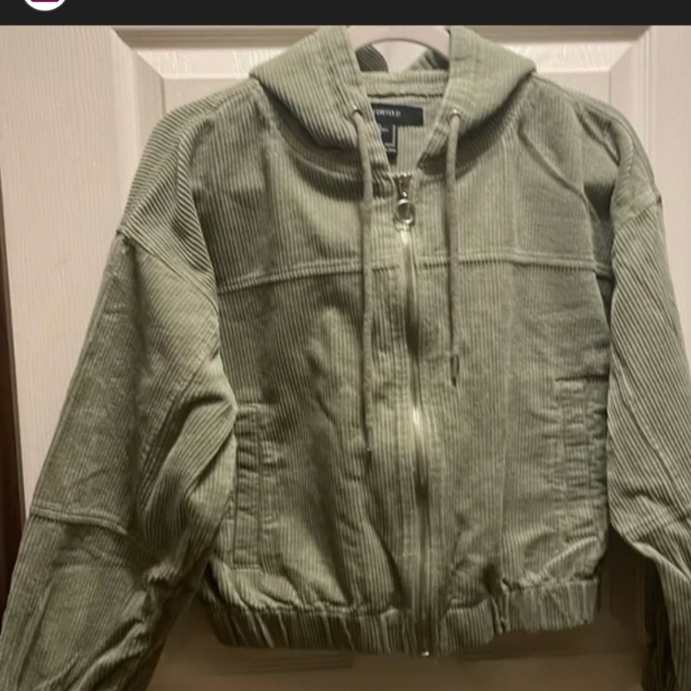 Forever 21 Juniors Corduroy Jacket - Light Green